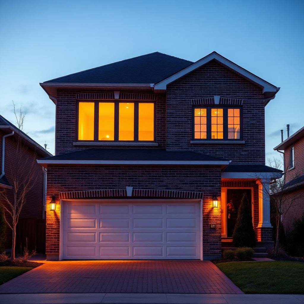 A contemporary Toronto family home at golden hour